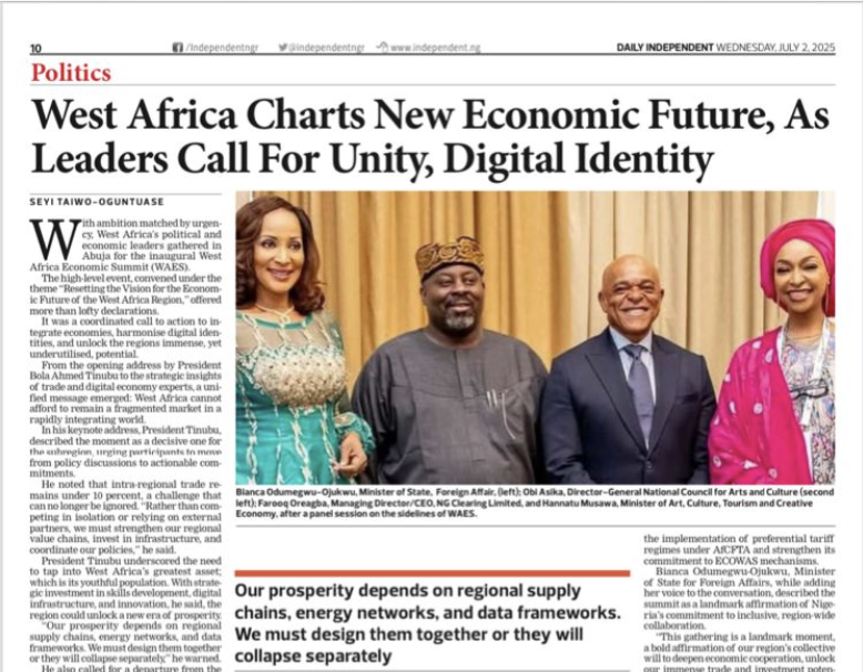 West Africa Charts New Economic Future, As Leaders Call For Unity, Digital Identity